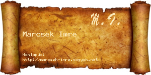 Marcsek Imre névjegykártya